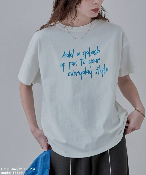 etoll. 手書き風ロゴデザインミドルTシャツ