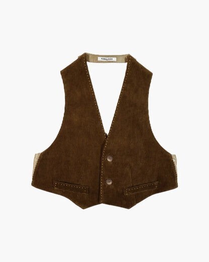 FUMIKA_UCHIDA CORDUROY OPEN WAISTCOAT
