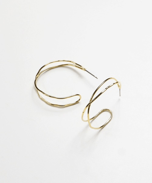 VATSURICA 【m-317P①】《mia trim》シンプル ライン メタル フープ ピアス