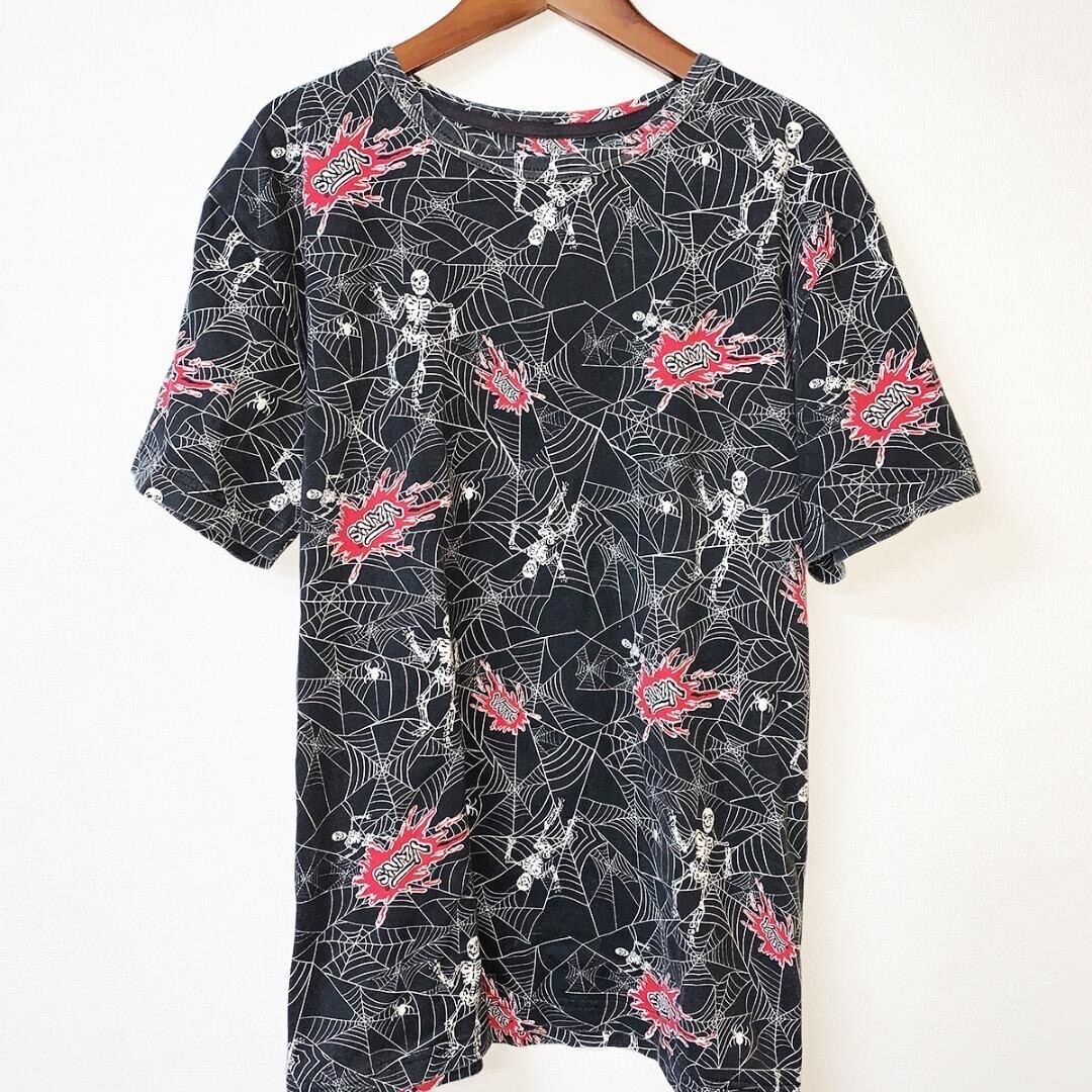 VANS レア VANS 蜘蛛の巣 スパイダースカル 半袖Tシャツ オールドスクール
