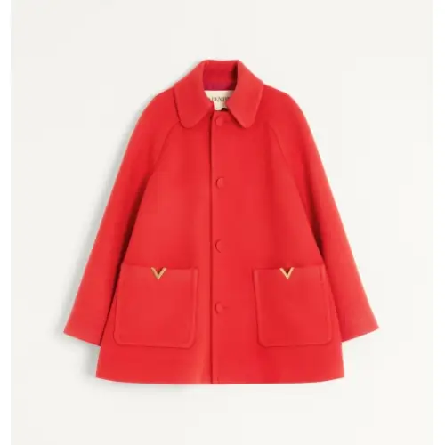VALENTINO ウールドラップ シングルブレスト コート