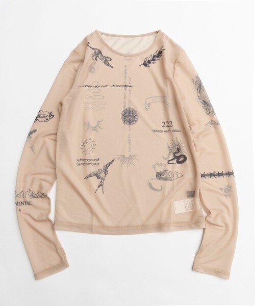 MAISON SPECIAL TATOOプリントシアーTOP