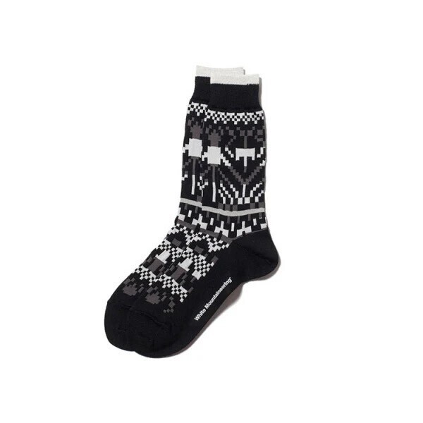 White Mountaineering JACQUARD MIDDLE SOCKS B