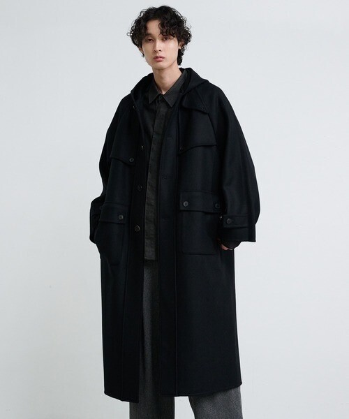 PUBLIC TOKYO 〈軽量 / 保温〉スーパーロングリバーメルトンダッフルコート