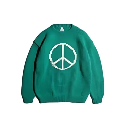 THRIFTY LOOK PEACE HAND KNIT CREW