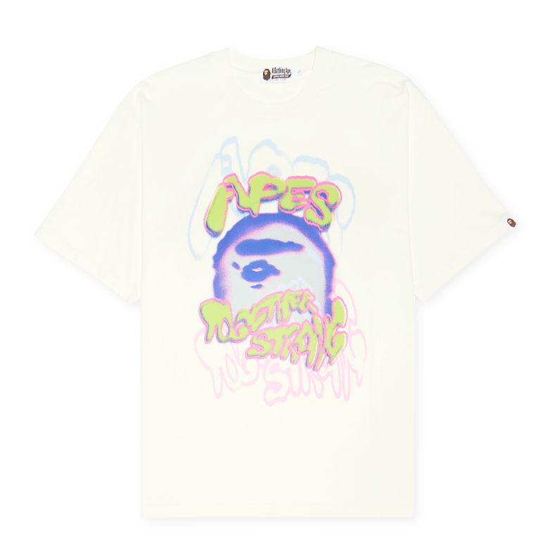 A BATHING APE ヘビーウォッシュロゴリラックスフィットTシャツ