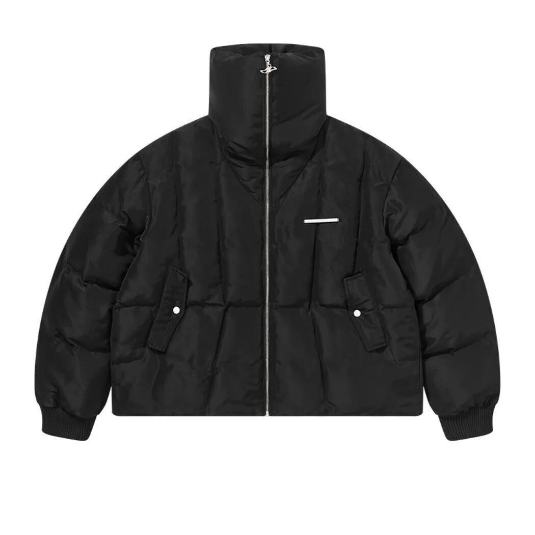 HARSH and CRUEL Stand up Collar Metal Logo Down Jacket
