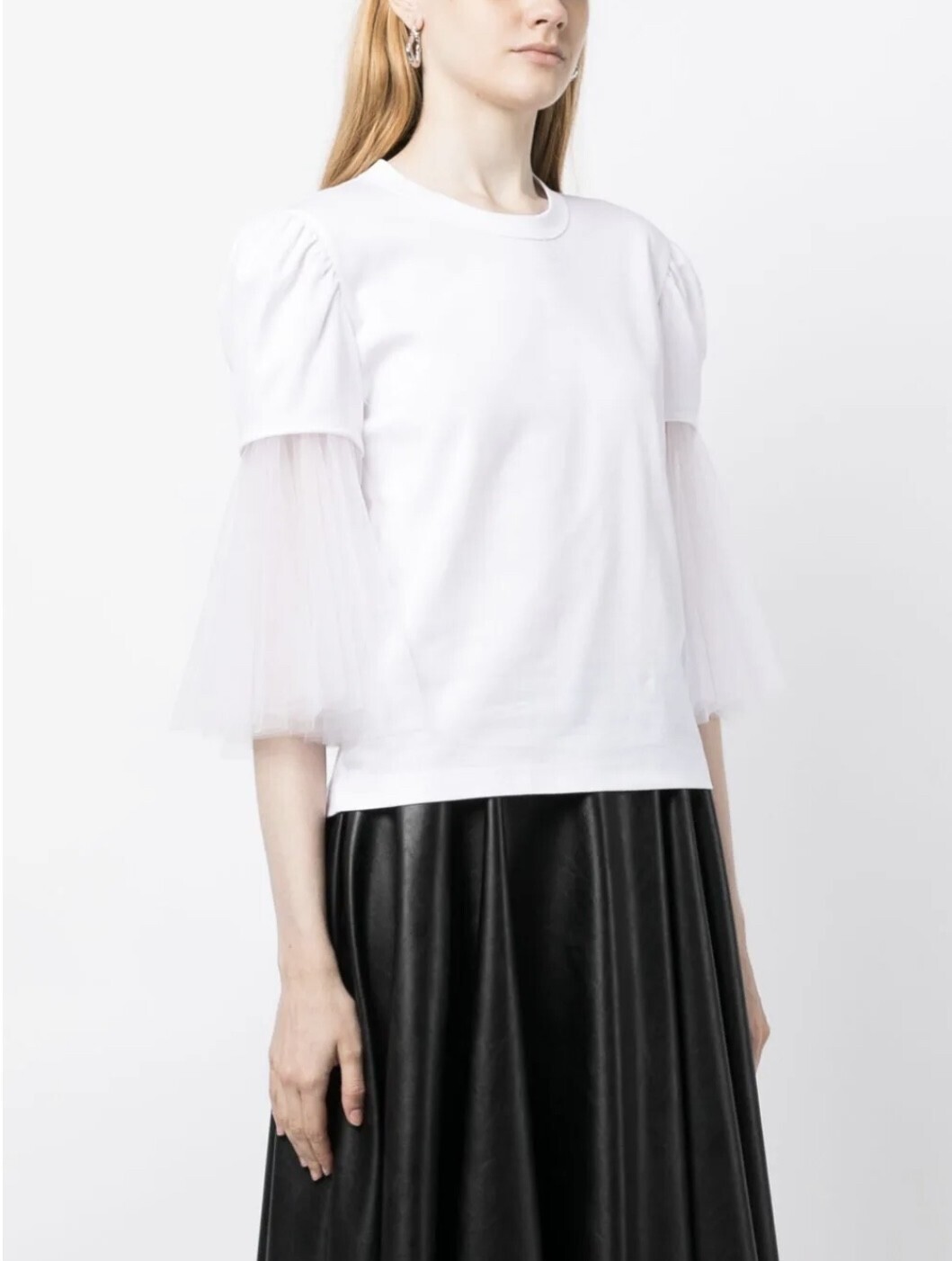 Noir Kei Ninomiya チュールスリーブ Tシャツ