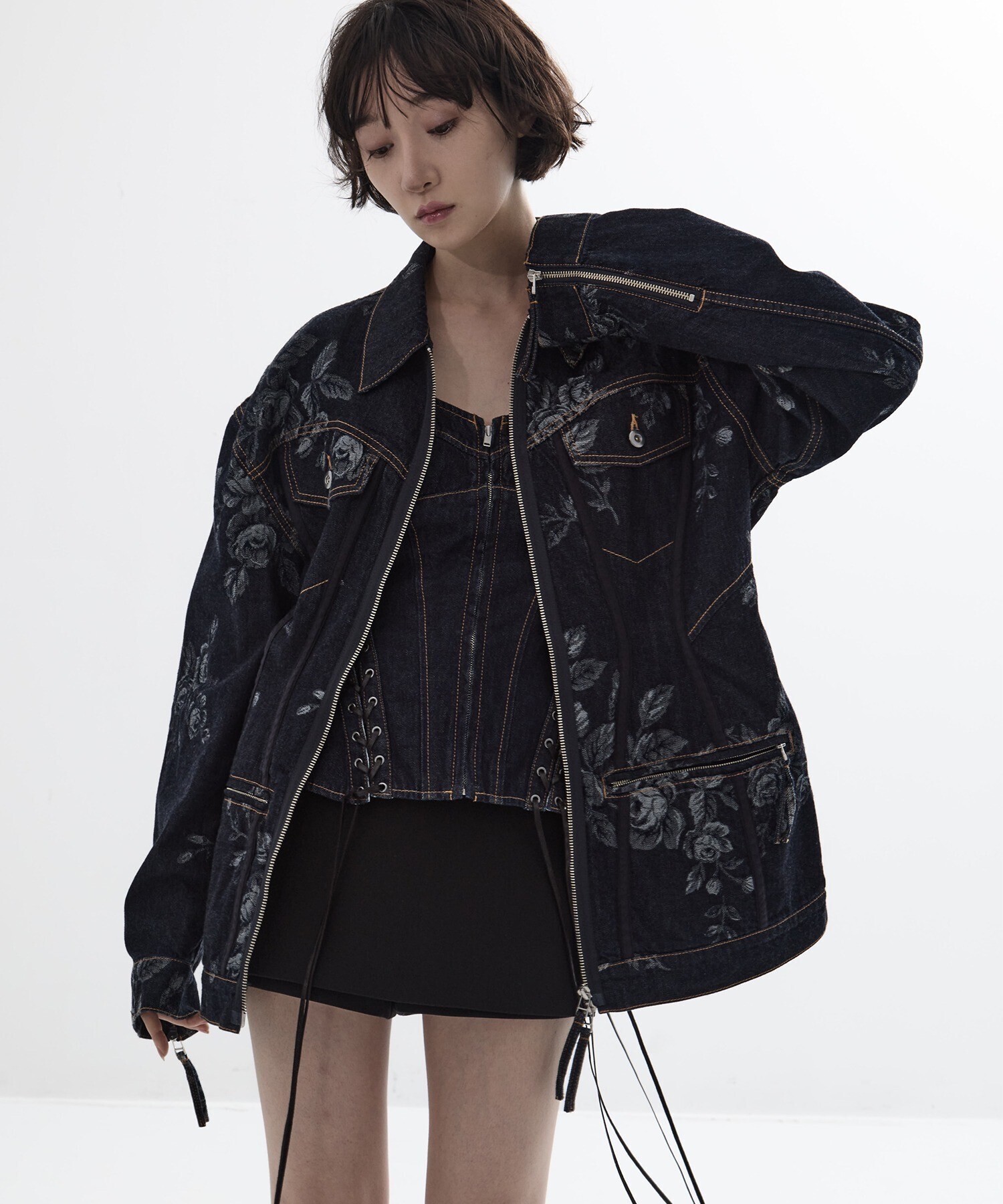 FETICO 《STUDIOUS別注》別注 ROSE DENIM JACKET/ローズデニムジャケット