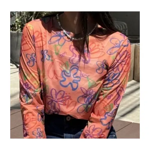 HELLO.SANFRANCISCO ハンドペイントプリントシアーTEE