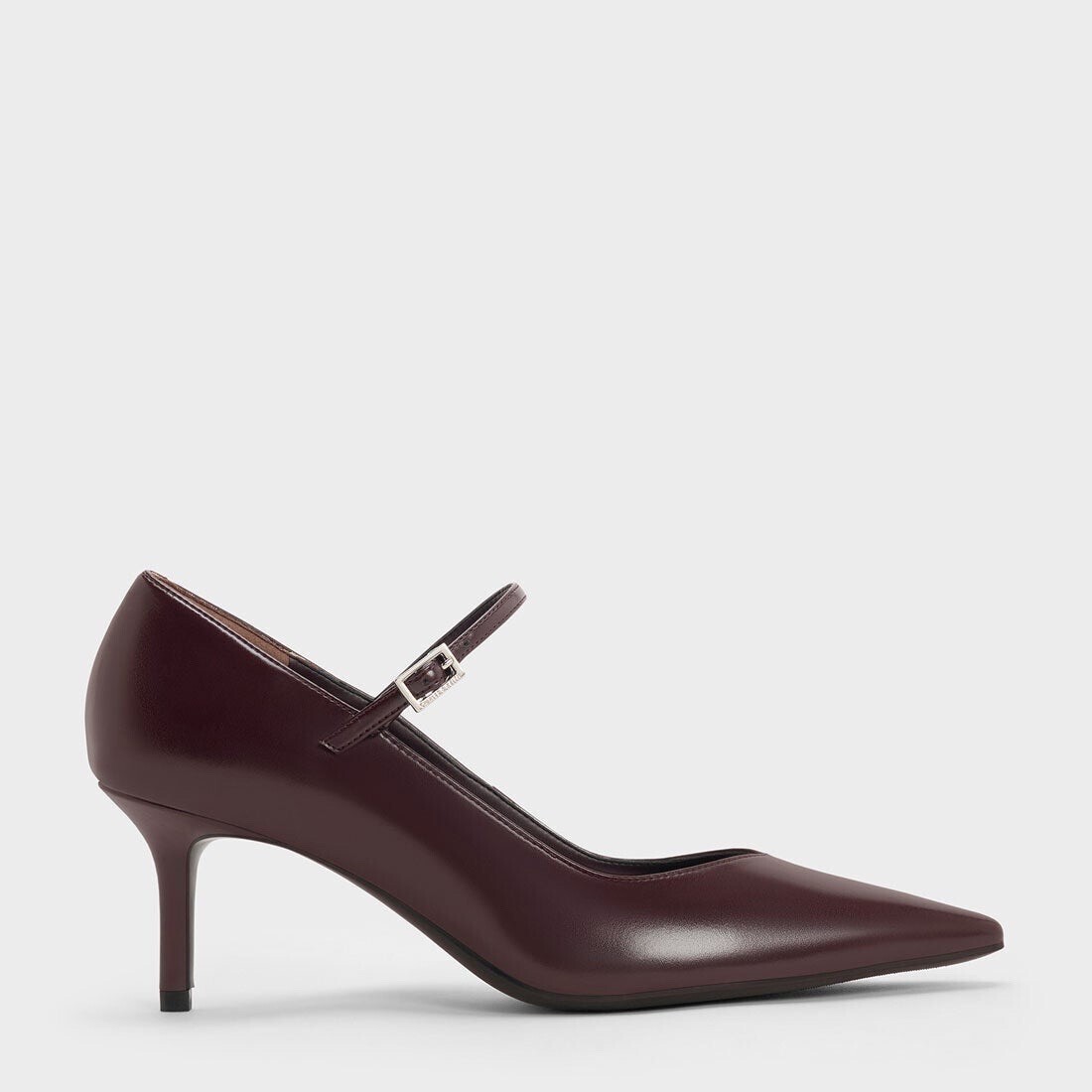 CHARLES & KEITH ポインテッドトゥスティレットヒール メリージェーンパンプス （Maroon）