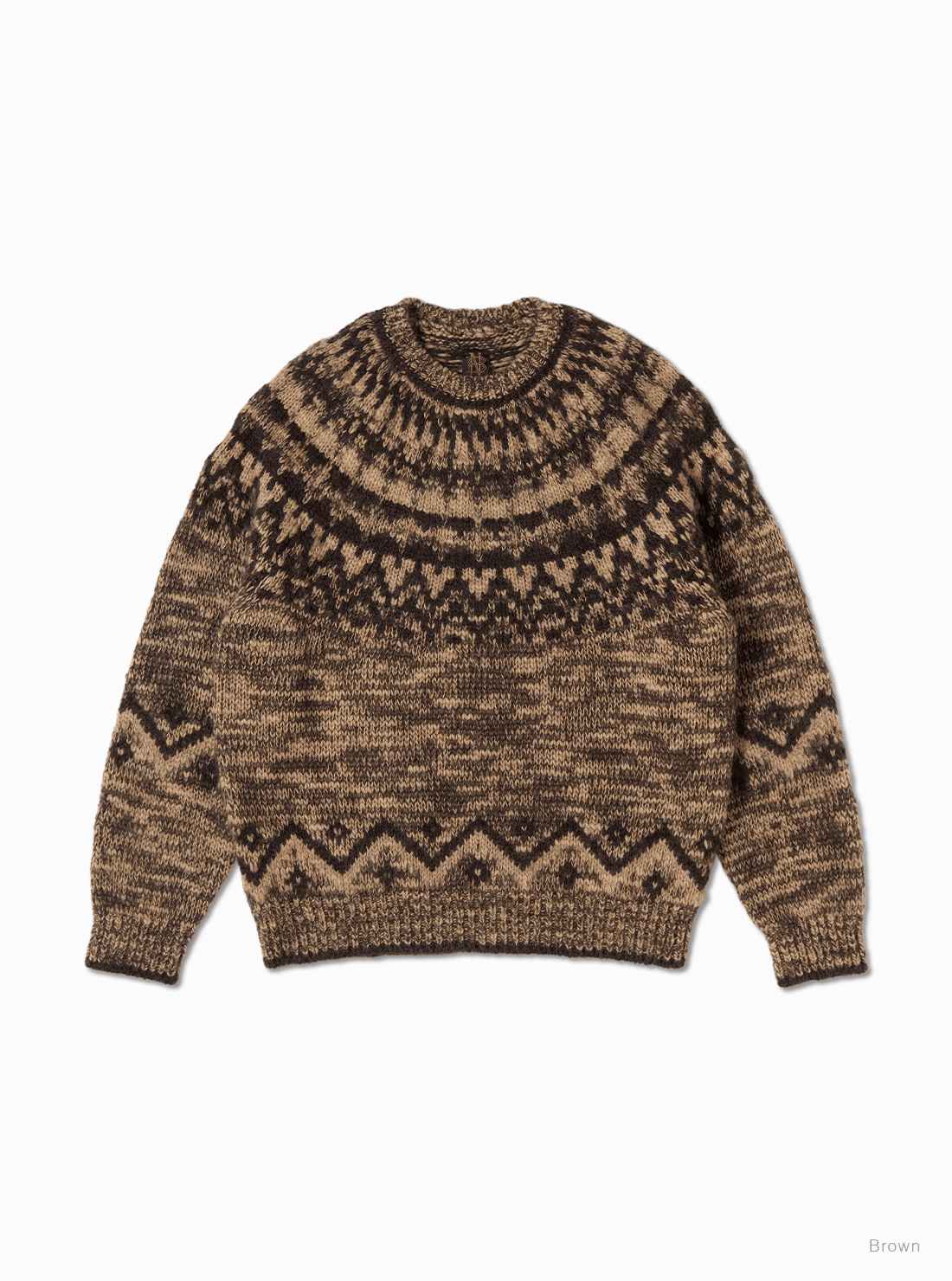 BATONER Men MOHAIR NORDIC CREW NECK