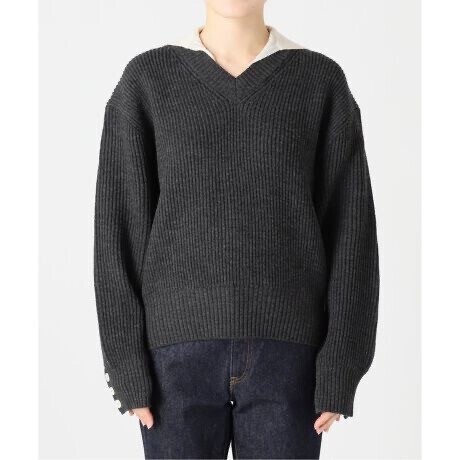 JANE SMITH 7G RIDGE KNITTING LAYERED PUL：