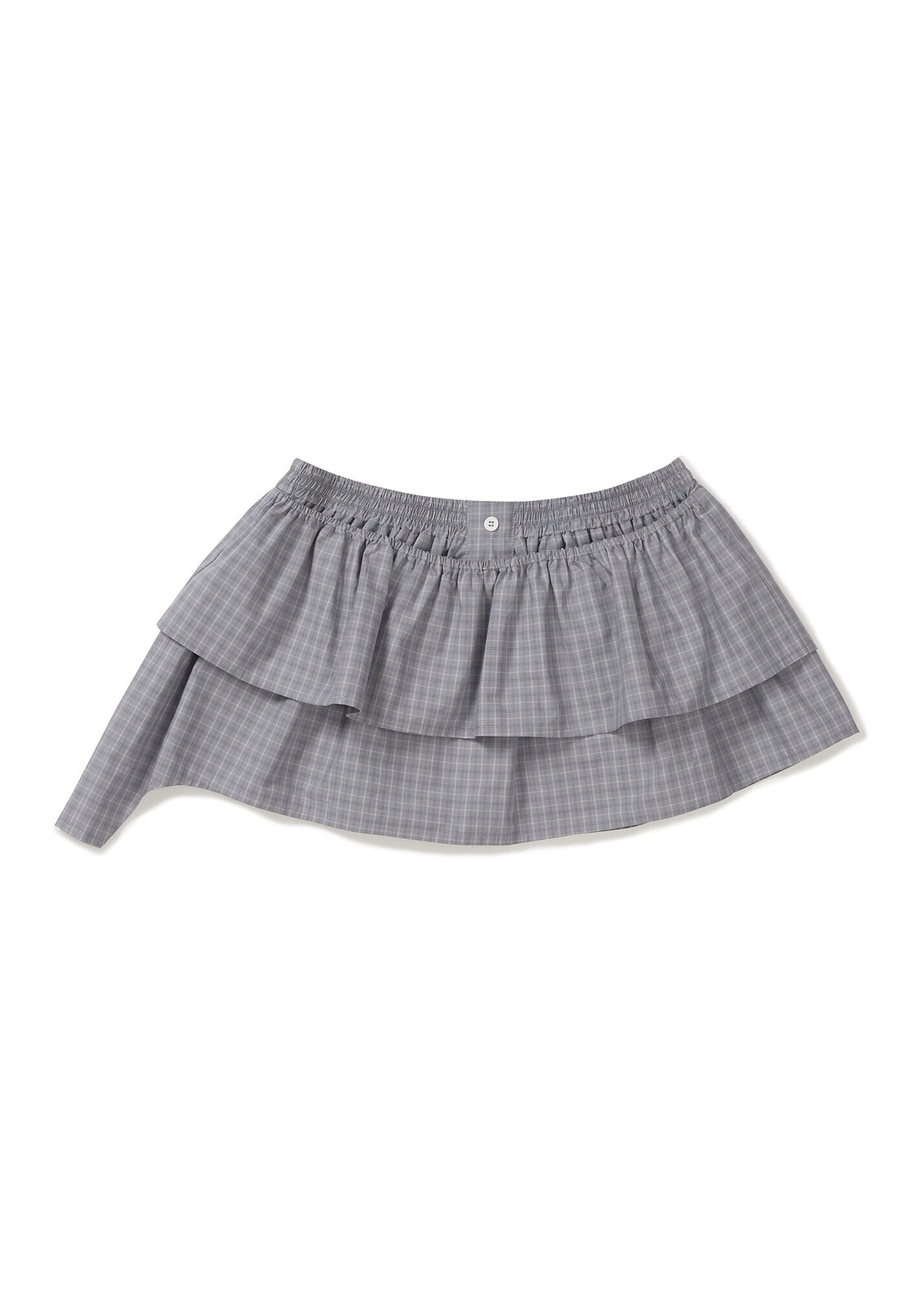 LCDC CHECKED FRILL MINI SKIRT (GREY)