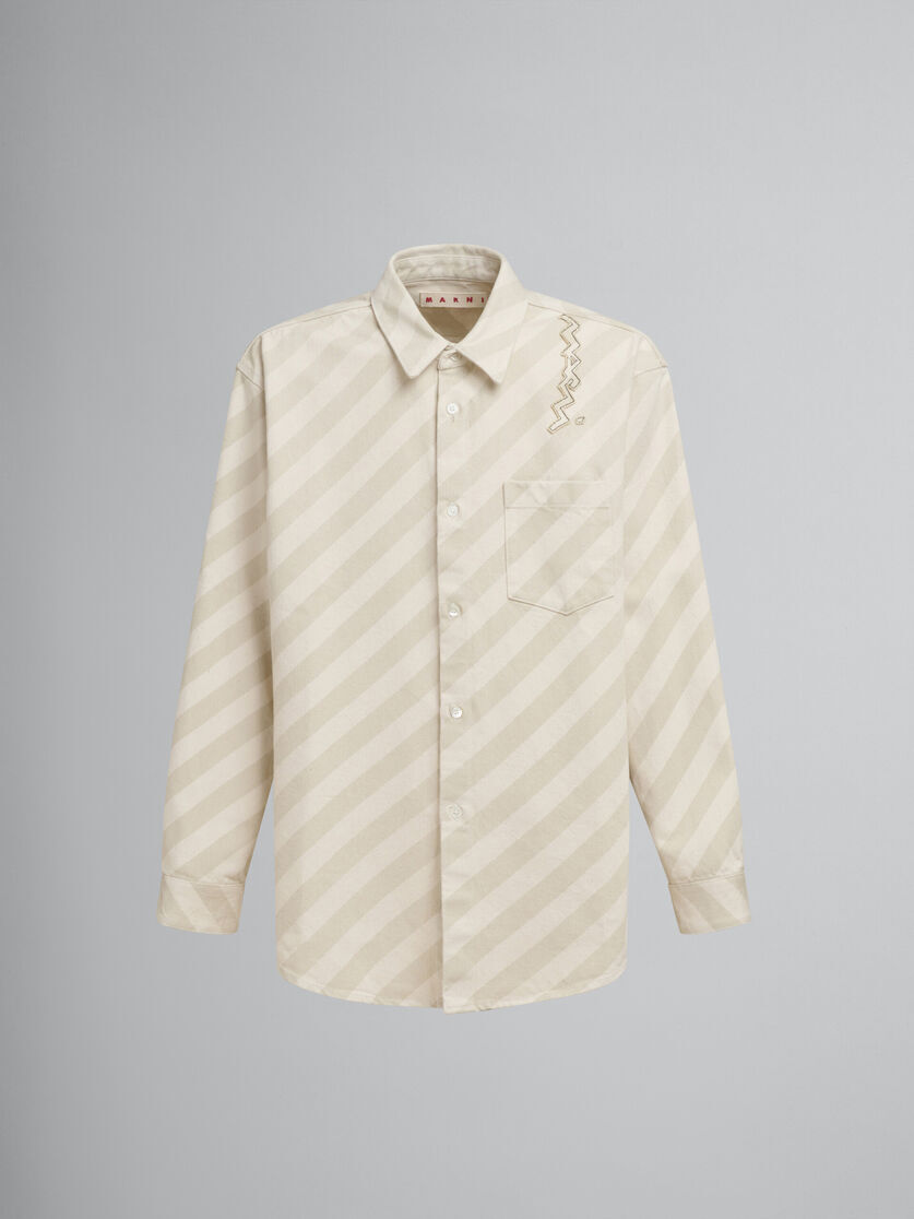 MARNI ベージュ ボクシーデニムシャツ