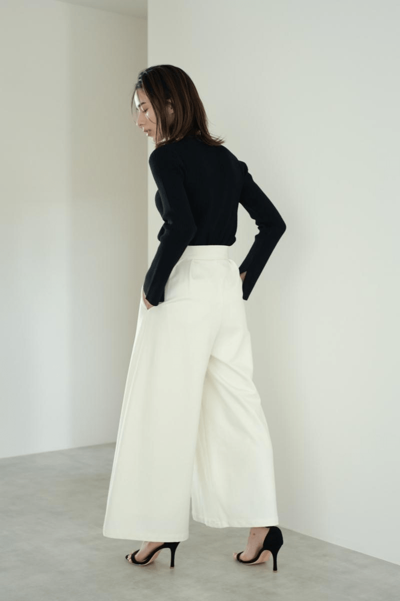 maison de Dolce. タックフレアパンツ【white】S
