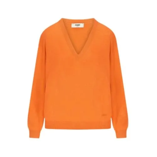 FENDI Cashmere V-neck Pullover