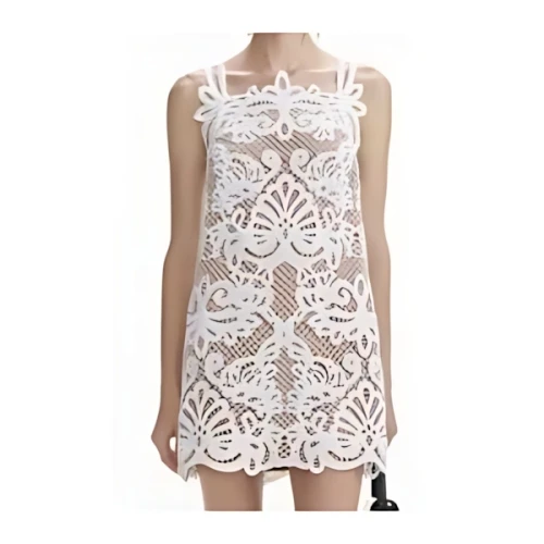 Self-Portrait WHITE GUIPURE LACE MINI DRESS