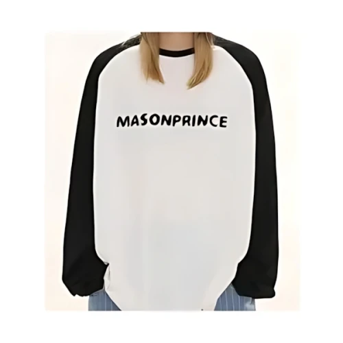 MASONPRINCE オーバーサイズフロントロゴラグランロンTEE