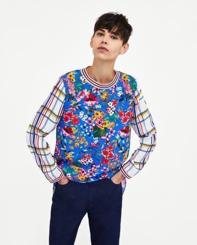 ZARA 花柄プルオーバー