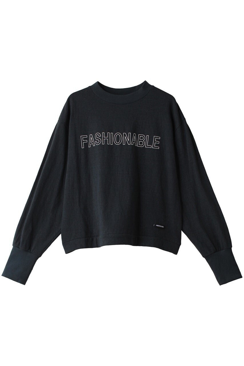 Americana オリジナル 丸胴ラフィー天竺 裾リブ ボリュームロングスリーブ Tシャツ