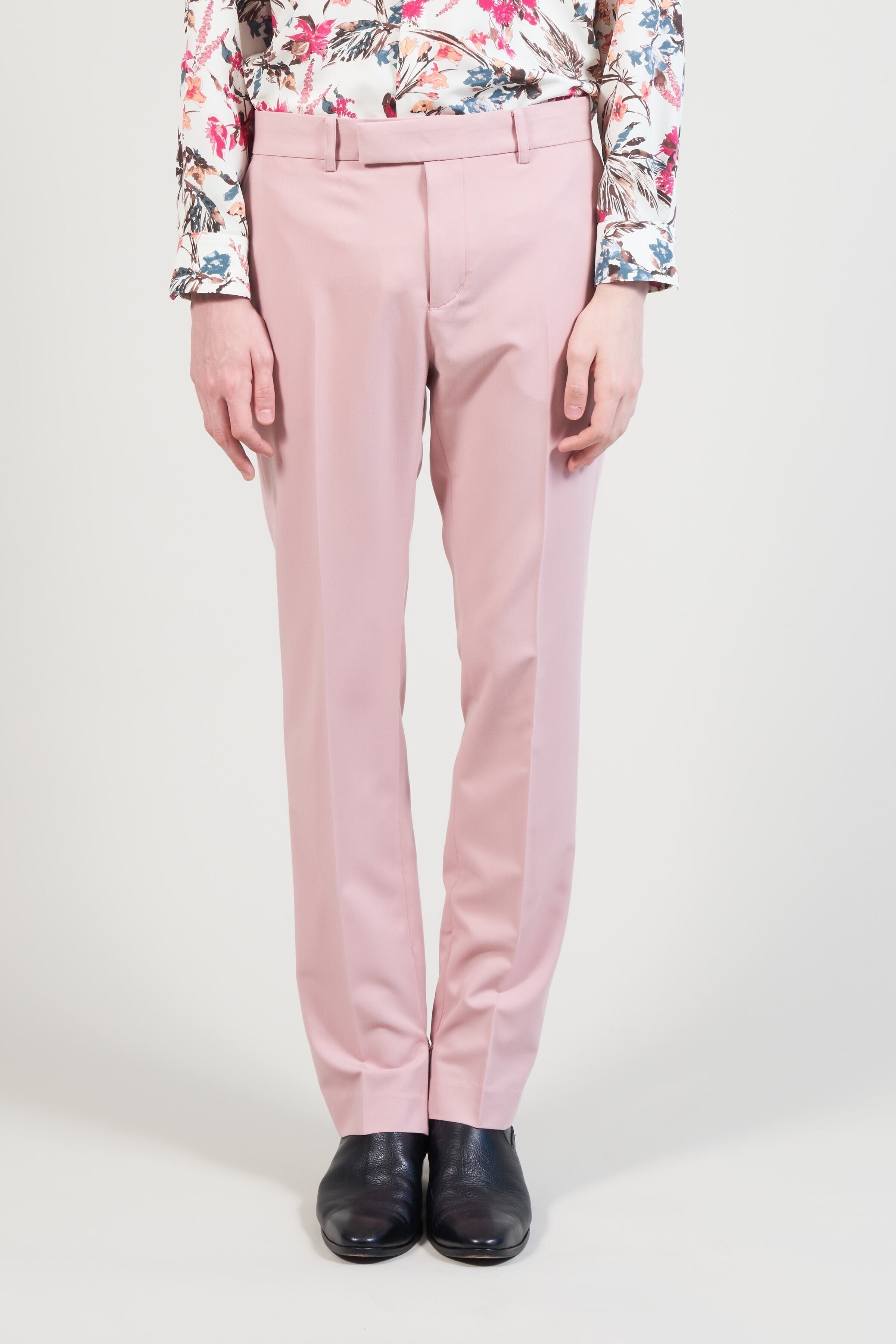 GALAABEND T/Rライトギャバ 裾コンシールファスナー スラックス PINK