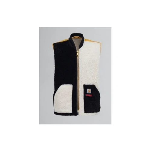 MARNI × Carhartt WIP ブラック/ホワイト シアリング製ジレ