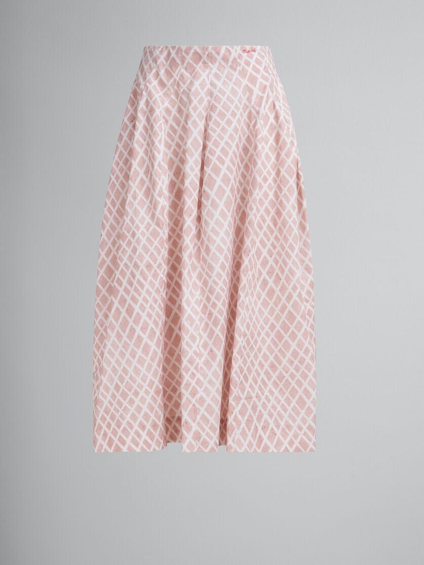 MARNI ピンク Landscapesプリント ポプリン製 ミディ丈スカート