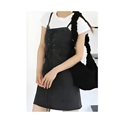 FOLLOWIN コルセットデニムキャミワンピース