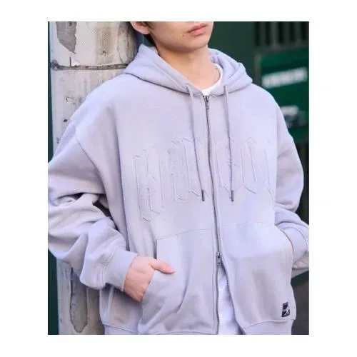 KANGOL KANGOL Gothic Logo Embroidery Zip-Up Hoodie