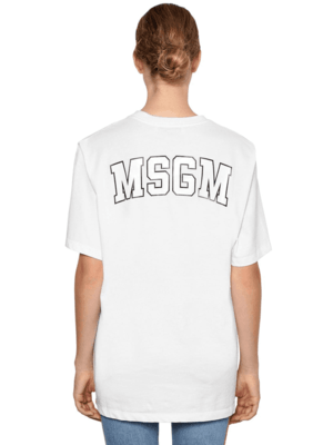 MSGM Logo Print Cotton Jersey T-shirt