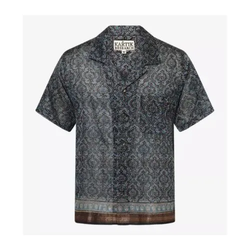 Kartik Research Pattern Camp-Collar Silk Shirt