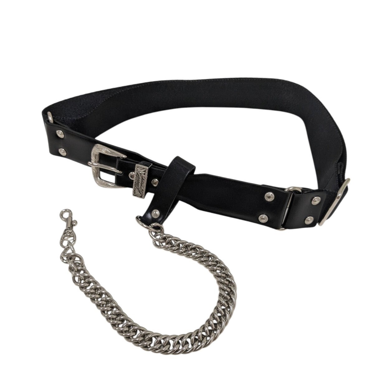 TOGA Leather nylon belt with chainベルト