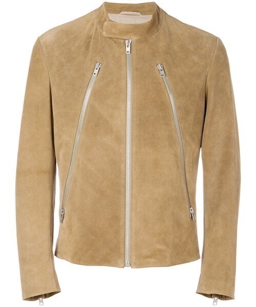 Maison Margiela ジップアップ スエードジャケット - men - Calf Suede - 54