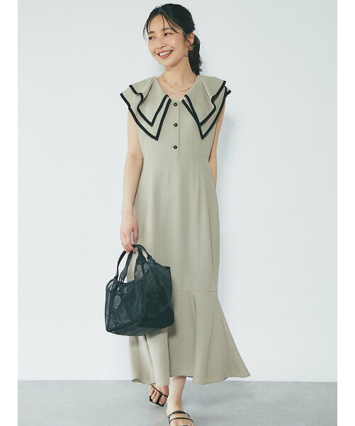 La boutique BonBon バイカラーパイピングマーメイドワンピース