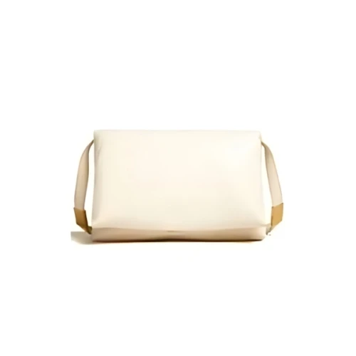 MARNI LARGE WHITE CALFSKIN PRISMA BAG