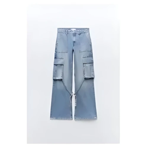 ZARA MID-RISE TRF カーゴ デニムパンツ