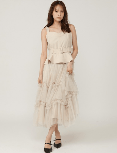 AND COUTURE 異素材ドッキングジャンスカ