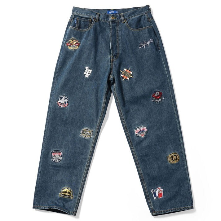 LFYT BY LAFAYETTE All Over Emblem Denim Pants Baggie Fit バギー フィット デニム パンツ