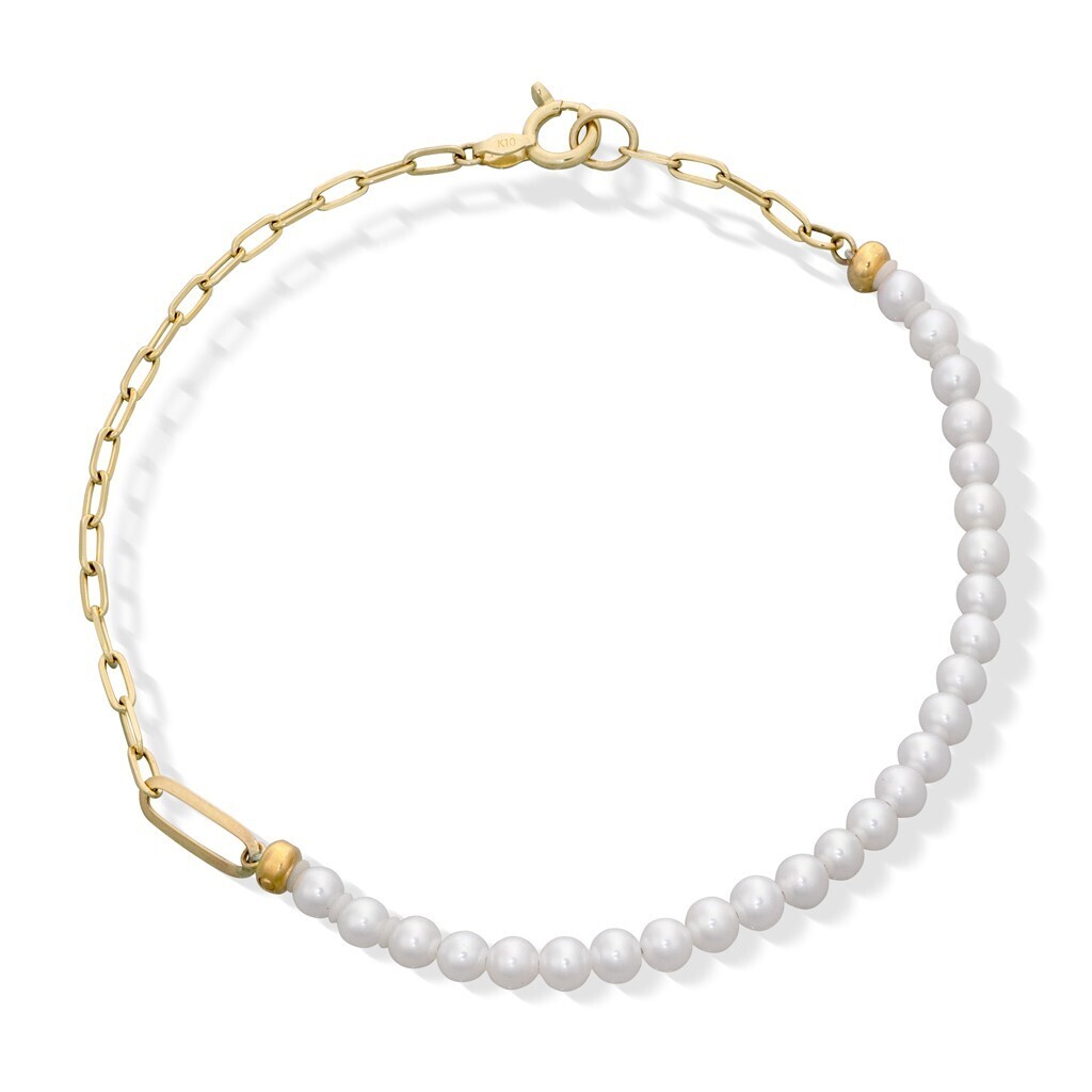 STAR JEWELRY K10 ブレスレット PEARL&CHAIN