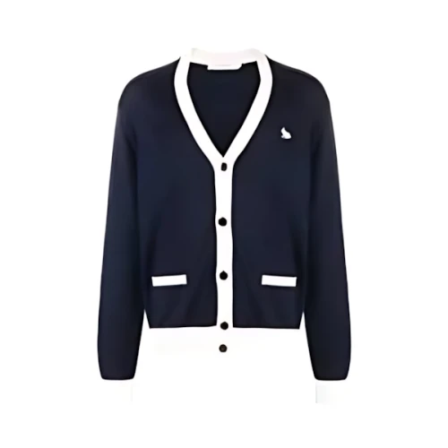 Maison Kitsune フォックスパッチ バイカラー クラシック カーディガン