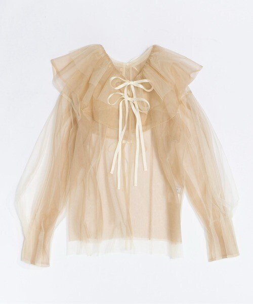 MAISON SPECIAL 2way Tulle Frill Top