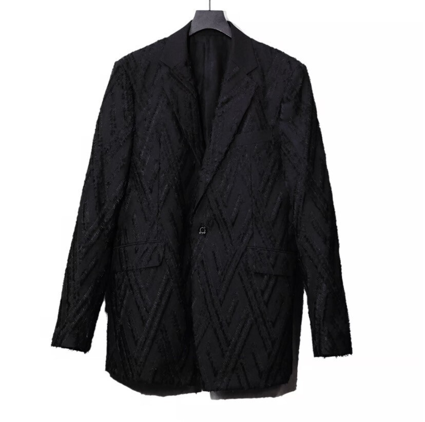 ys Yuji SUGENO Cut Jacquard Notch Lapels 1B Jacket