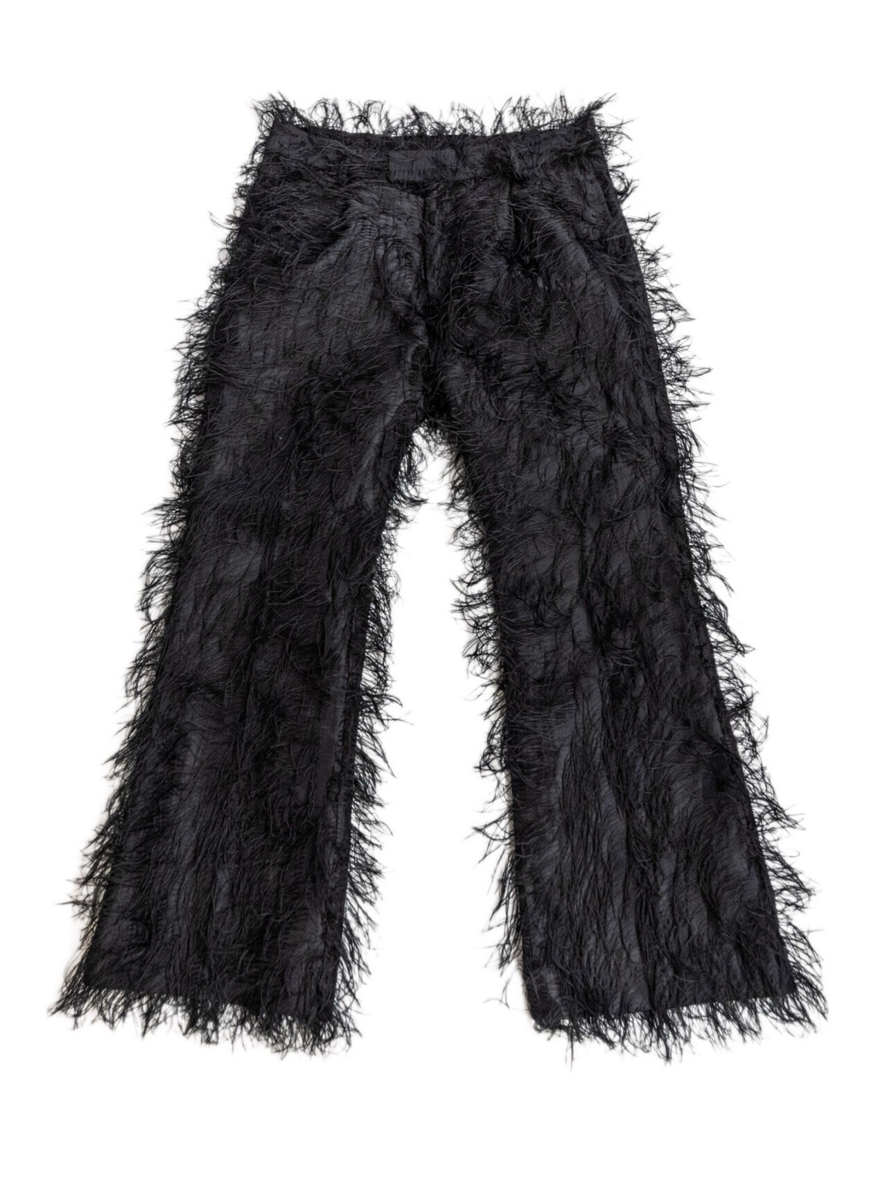 el conductorH SHAGGY FRINGE FLARE TROUSERS (BK)