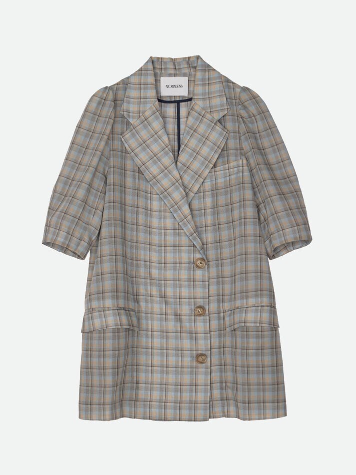 NOUNLESS SHEER CHECK HALF SLEEVE JACKET