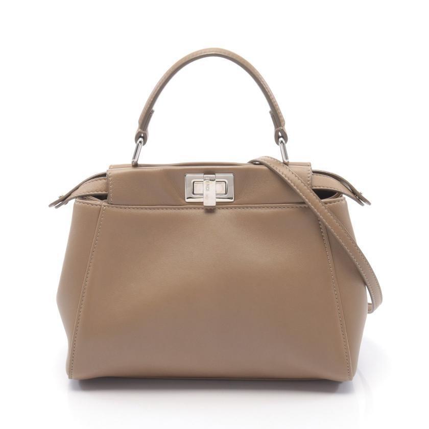 FENDI ミニピーカブー ハンドバッグ レザー 2WAY