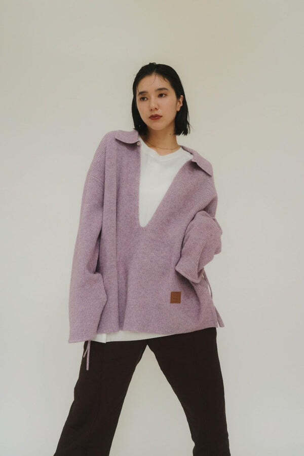 KNUTH MARF slit neck loose knit(unisex)