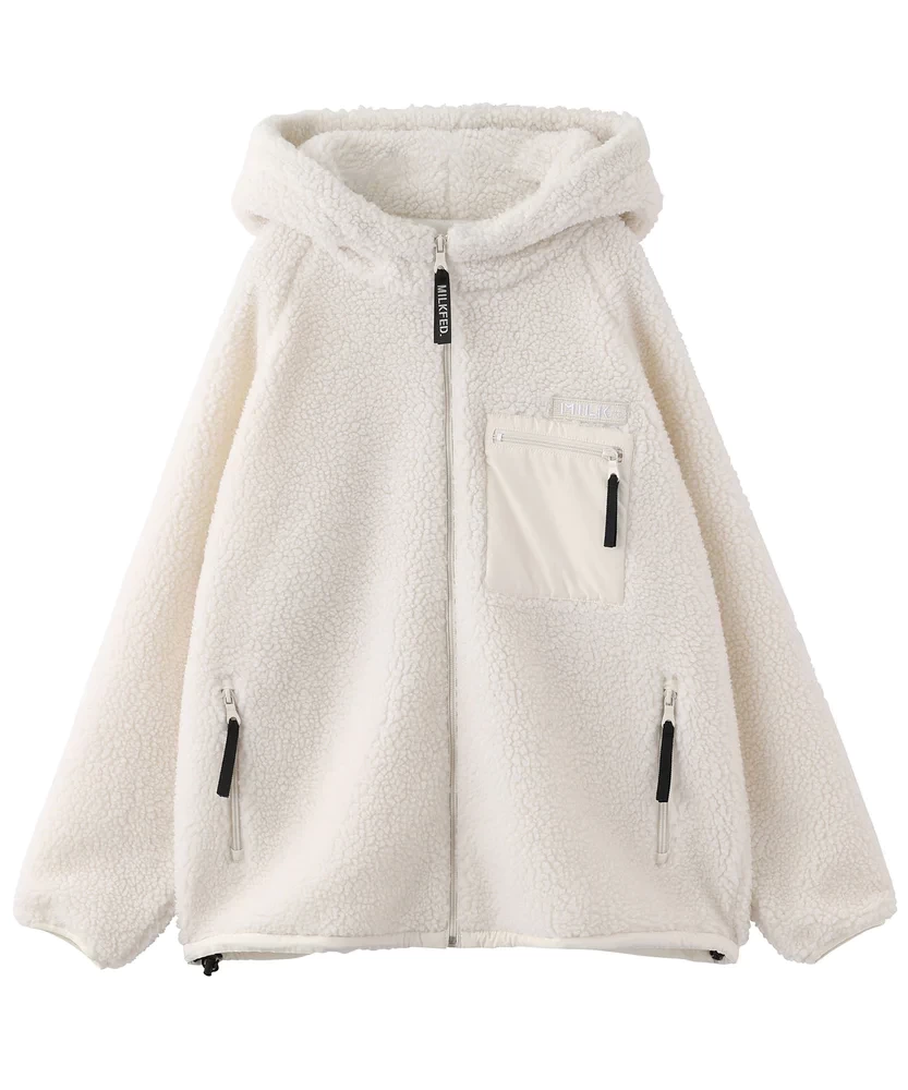 MILKFED. BOA ZIP UP HOODED JACKET