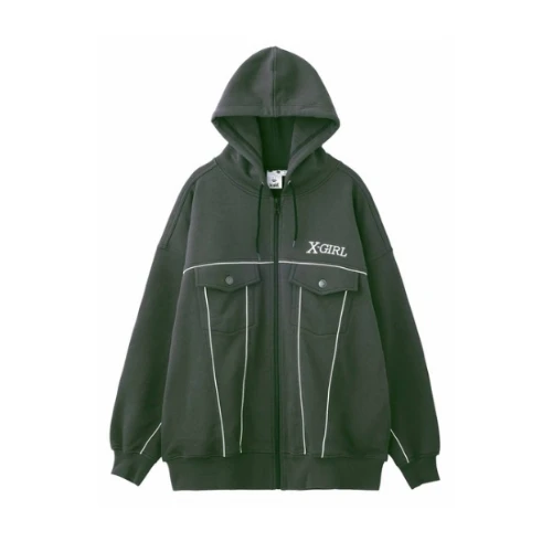 X-girl HOODED ZIP UP TRACK JACKET