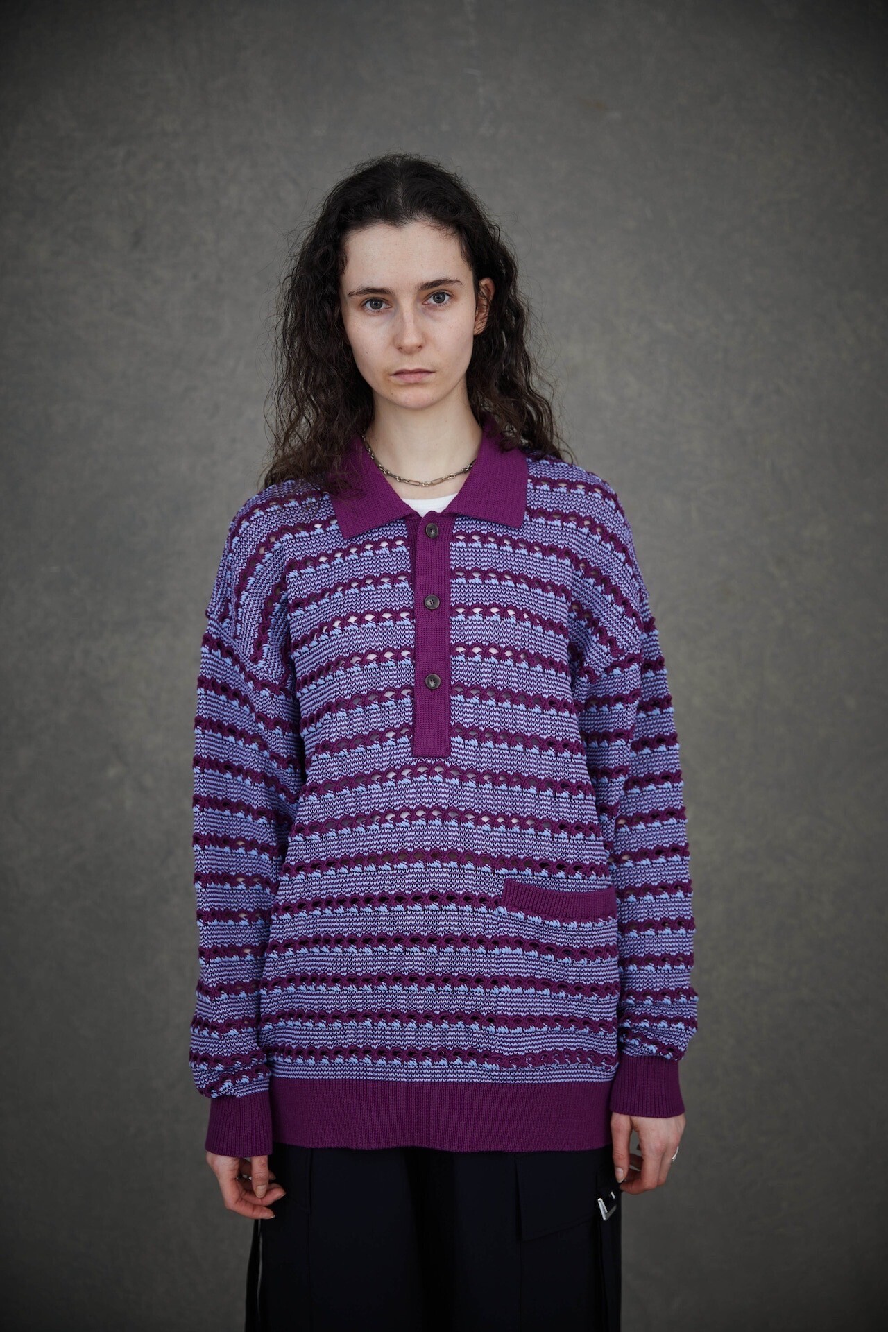 TAUPE TIGHT KNOT BODER KNIT POLO (PPL)